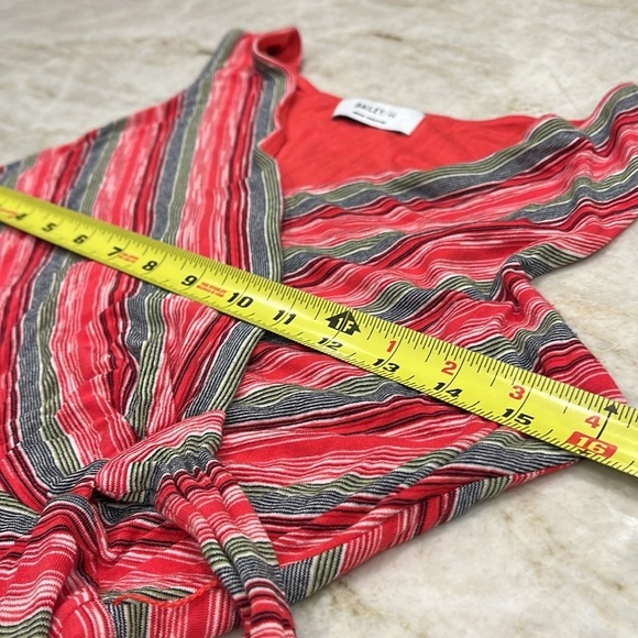 Bailey 44 | Emile Faux Wrap Dress | Multicolor Striped | Size Medium - Picture 9 of 14